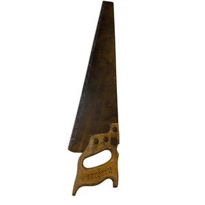 VTG Warranted Superior wooden handled rust patina hand saw crafting artwork